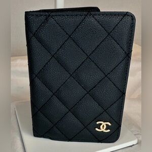 CC Black w/Gold Quilted Passport Holder ~ New
